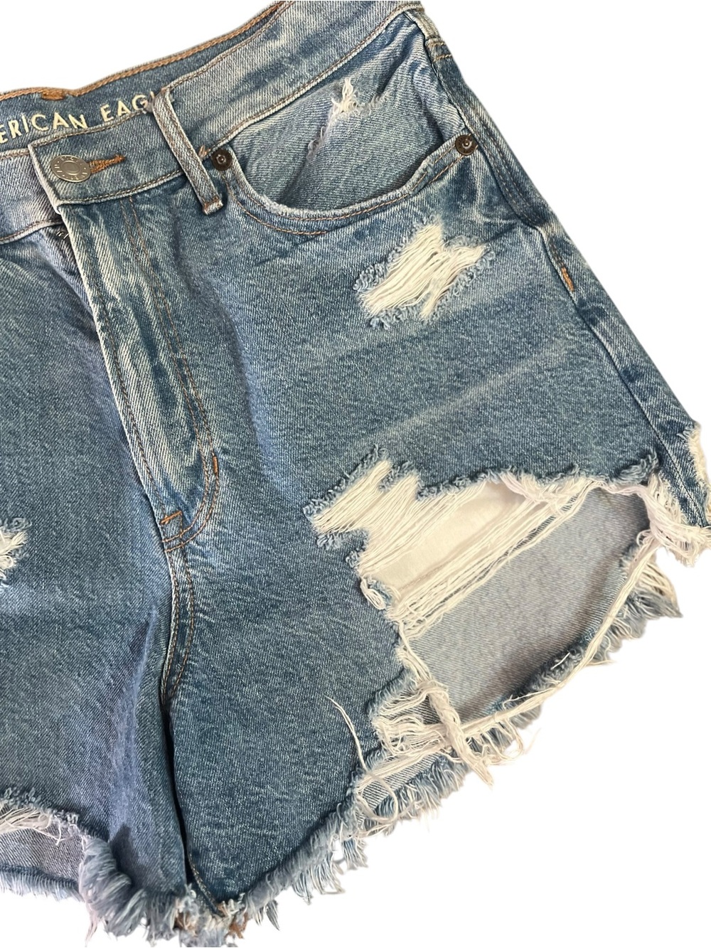 American Eagle Highest Rise 90’s Boyfriend distressed Jeans Shorts - Picture 8 of 16